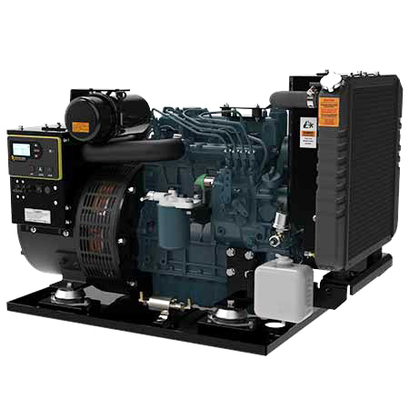 PowerTech PT-12000 open-frame diesel generator showcasing robust design for heavy industrial applications, featuring advanced control panel and durable components for reliable performance.